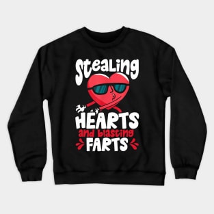 Stealing Hearts And Blasting Farts Dabbing Heart Toddler Kid Crewneck Sweatshirt